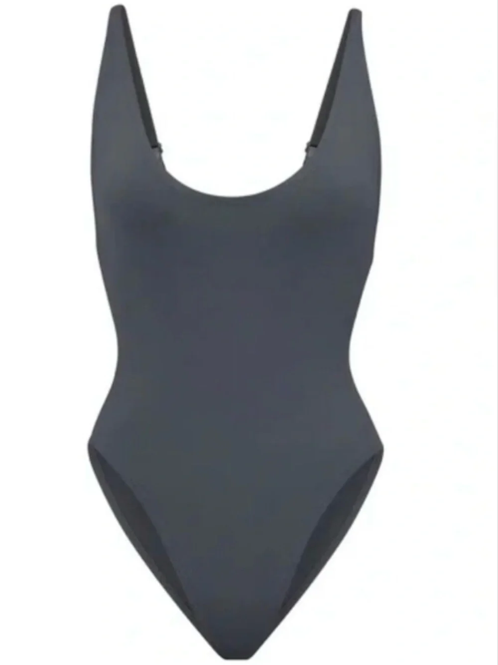 NET SKIMS Scoop-Neck One-Piece Swimsuit in Gunmetal